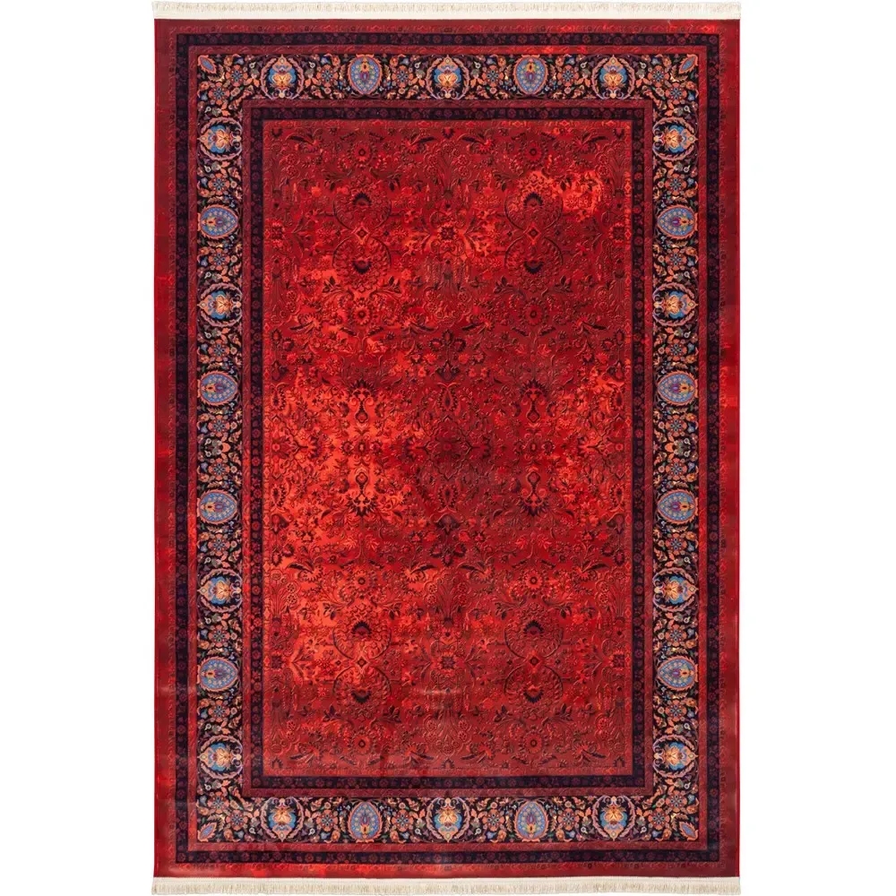 فرش ماشینی سنتی طرح 25cs0140 قرمز 1000 شانه